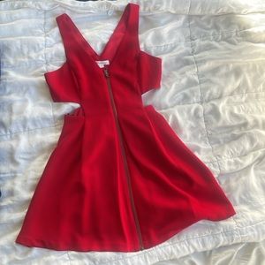 BCBG red cut out dress